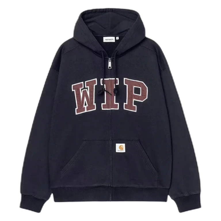 phenol Carhartt Wip hooded wip sweat jacket - dark navy stone washed