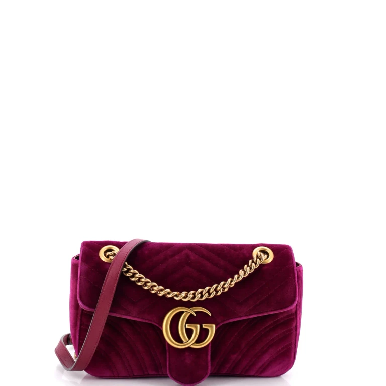 GG Marmont Flap Bag Matelasse Velvet Small