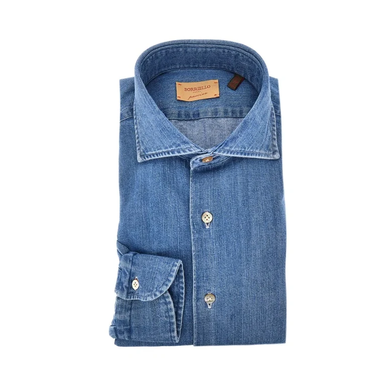 Denim effect cotton shirt Man 40