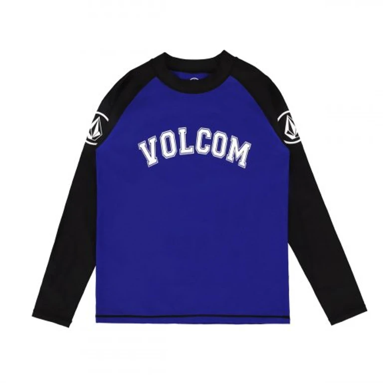 Stone Color Block Slim Fit Rash Guard (Blue)