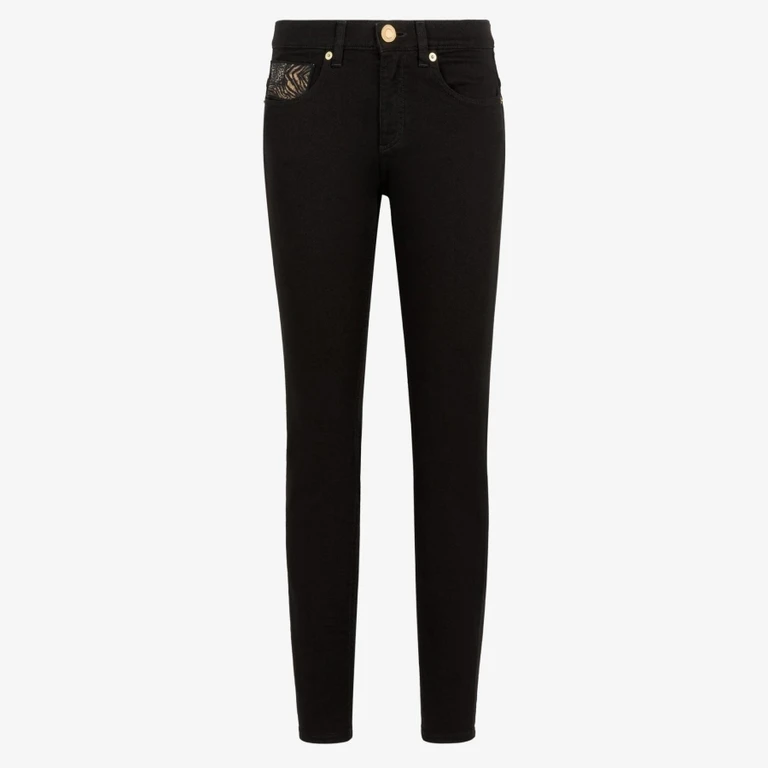 Animalier Patchwork-Print Slim-Fit Jeans
