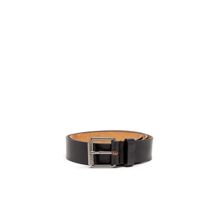 4cm Leather belt with fifth pocket logo flag - Belts - Man - Black