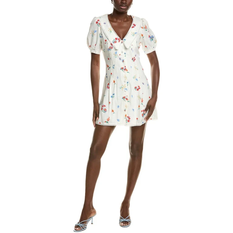 Linen-Blend Mini Dress