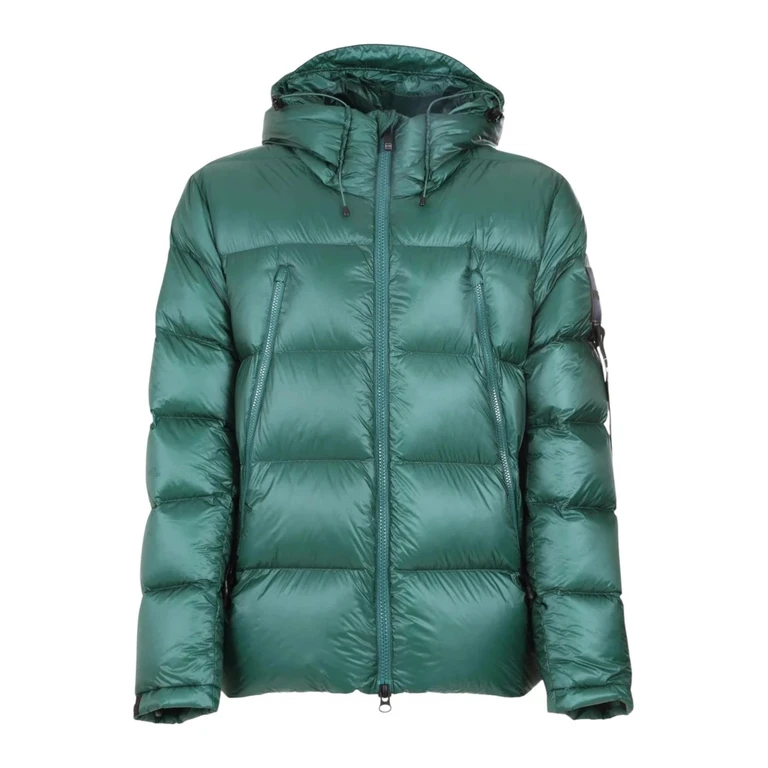 Giacca Piumino Verde con Cappuccio e Dettagli Eleganti