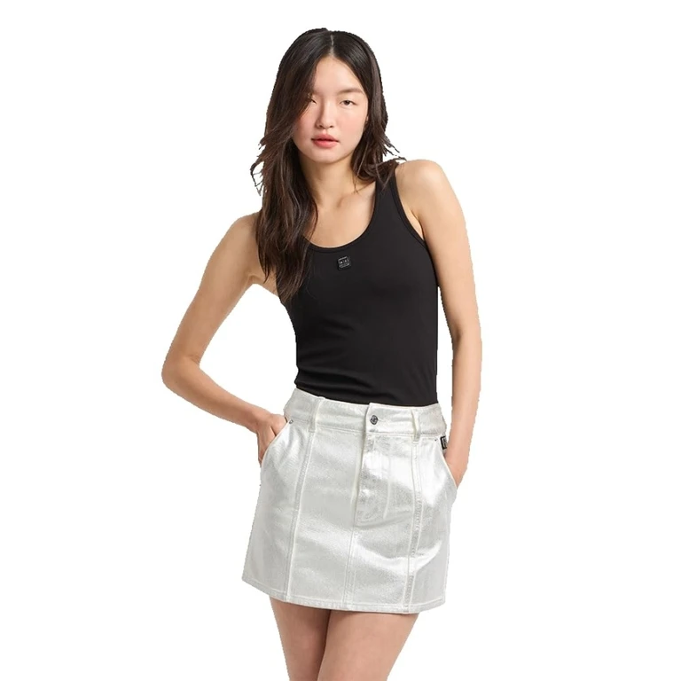 Womens High Waisted Denim Miniskirt, Size 6