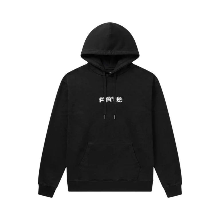 Felpa Uomo Nera con Cappuccio e Logo