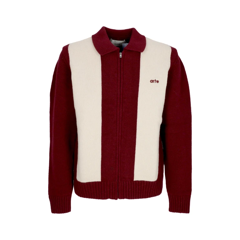 Cardigan Man Logo Cardigan Bordeaux/cream
