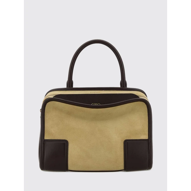 Amazona 180 Small Suede Handbag with Monogram Logo (A039AS0X02OROCHOCOLAT)