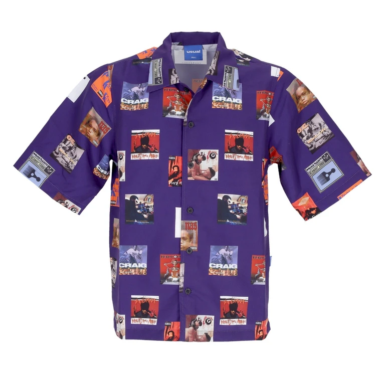 Short Sleeve Men's Shirt Covers Shirt Purple