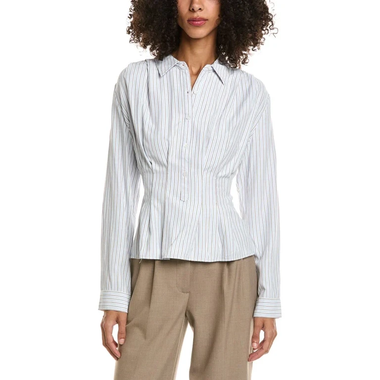 3/4-Sleeve Pleat Blouse