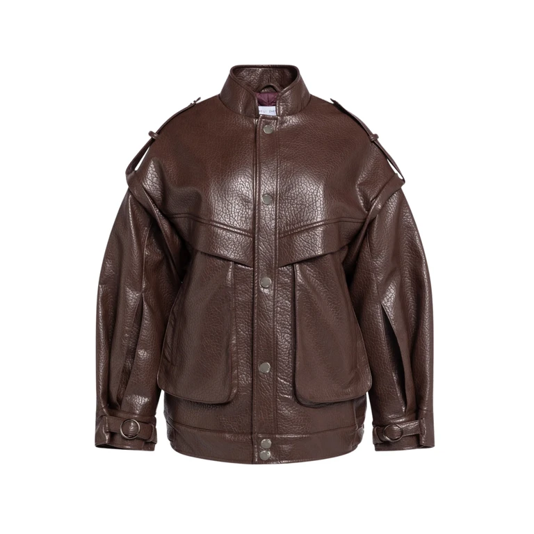 black leather jacket Weili Zheng