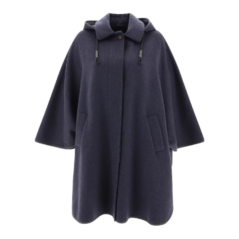 Women's Night Sky Wool Hooded Cape Jacket