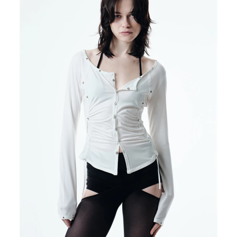 AXEL EYELET CARDIGAN (IVORY)