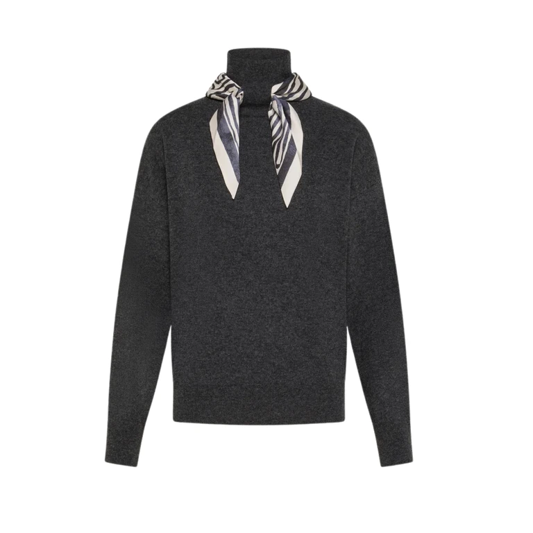 T-shirt in turtleneck Seventy with scarves