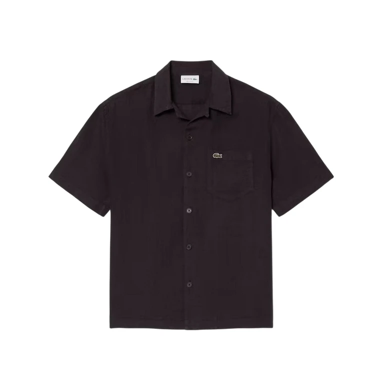 casual shirts man Lacoste - short sleeve shirt - brown