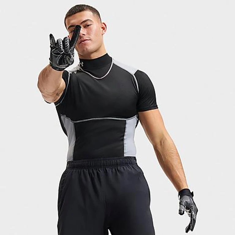 Under Armour Men's HeatGear Elite Mock Training Top in Ultimate Black/Steel/Reflective Size: XS