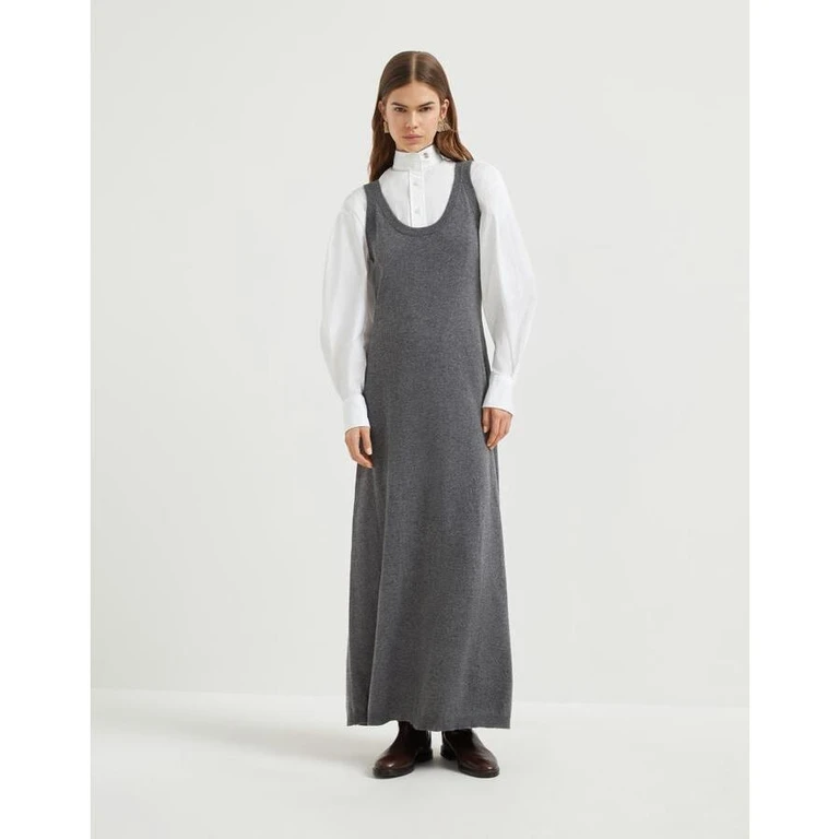 Womens Charcoal Scoop Neck Maxi Dress