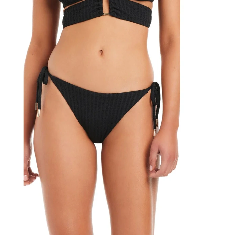 Ribbed Textured Tie Side Bottom