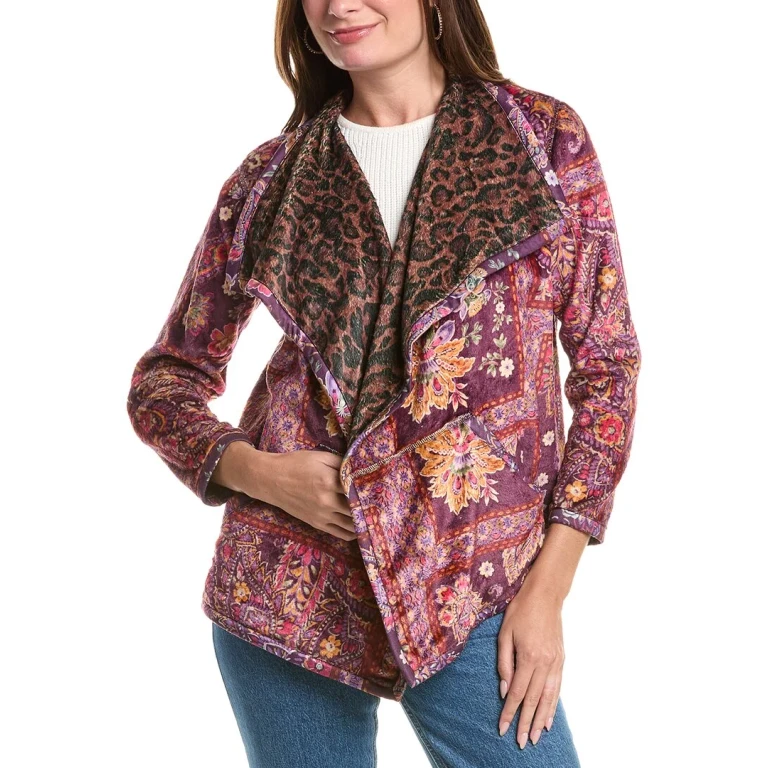Petite Joan Wrap Binded Sherpa Reversible Jacket