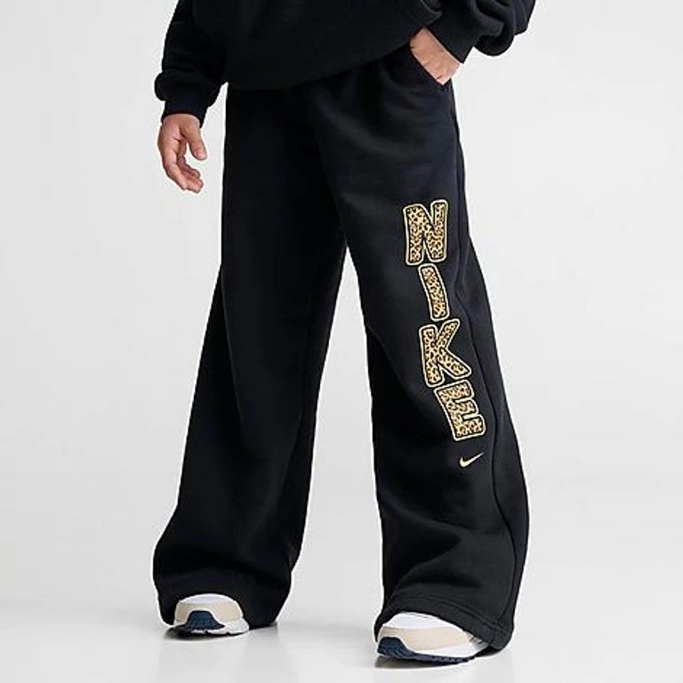 Girls' Big Kids Sportswear Studio Open-Hem Sweatpants in Black Size: XS