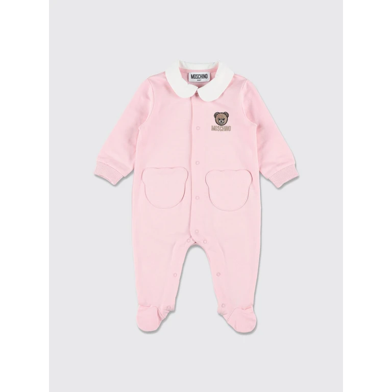 Boy's Cotton Jumpsuit with Teddy Bear Print and Feet (MUY09DLCA4050209)