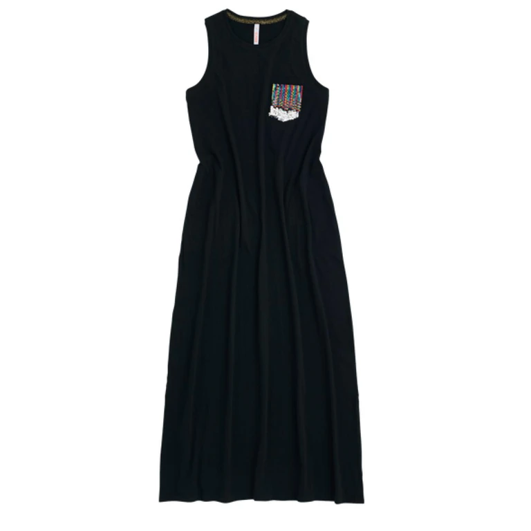 Sun68 - Dress Paillettes Pocket No Slv Black T30209