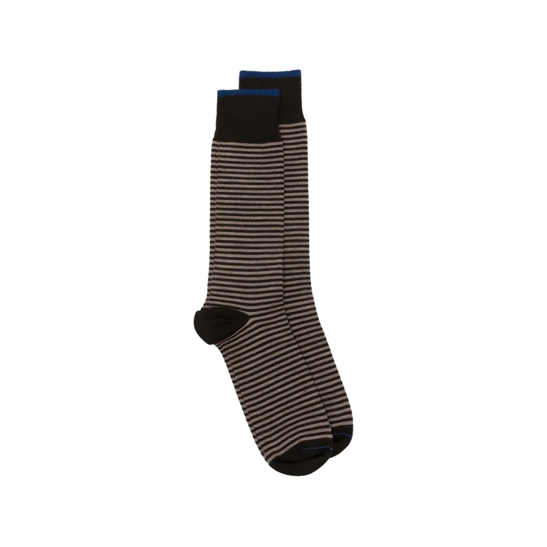 Thin Short Striped Ribbed-trim Socks
