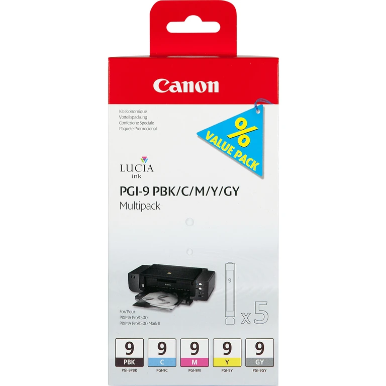 1034B013/PGI-9 Ink cartridge multi pack PBK.C.M.Y.GY Pack=5 for