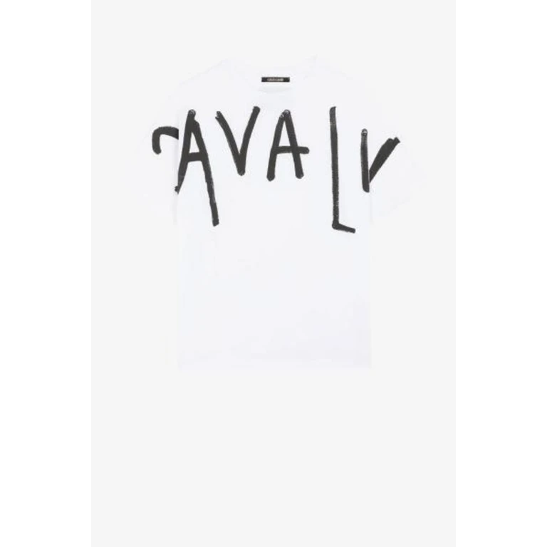 Brushstroke Logo Print Cotton T-Shirt