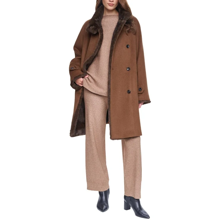 Double-Breasted Wool-Blend Coat