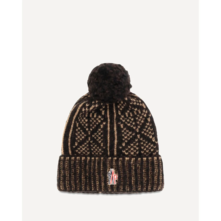 Alpaca, wool and nylon blend Beanie with Pom-Pom Male UNI