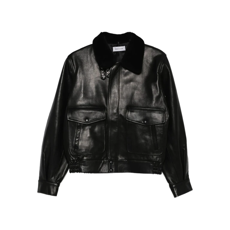 Flap-pocket Leather Jacket