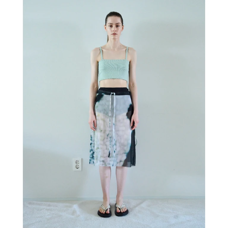 MESH PRINTING SKIRT (Rain)