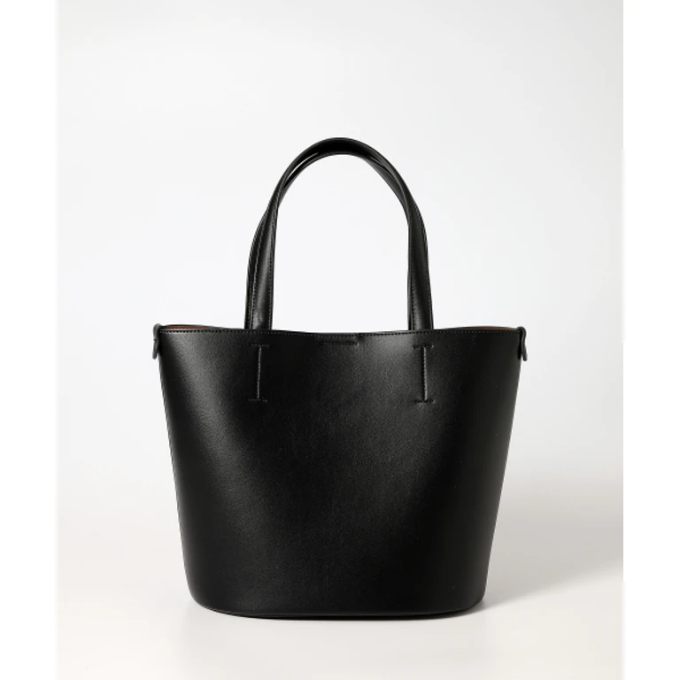 Vegan leather Handle Bucket bag - Black