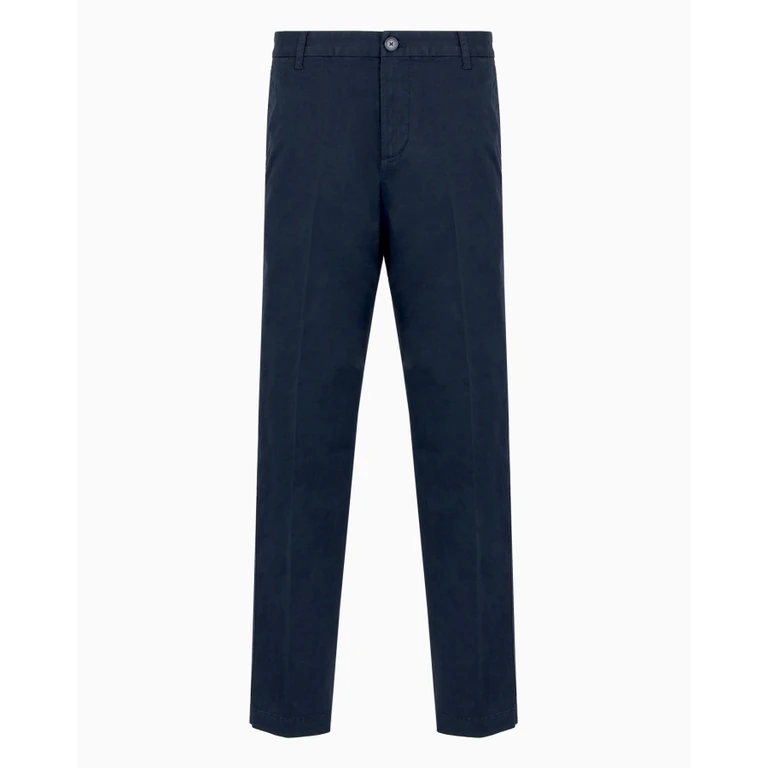 Mens Navy Slim-Fit Cotton Chinos