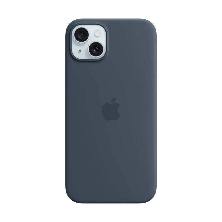 iPhone 15 Plus Silikon Case mit MagSafe – Storm Blue