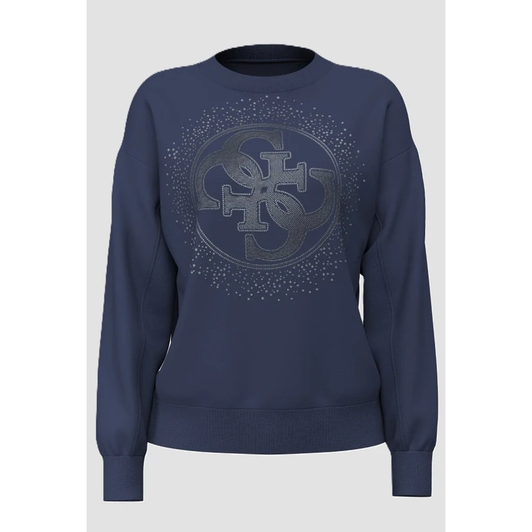 sweatshirt with logo woman blue