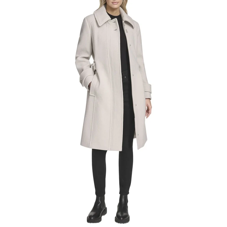 Lawley Wool-Blend Belted Trench Coat