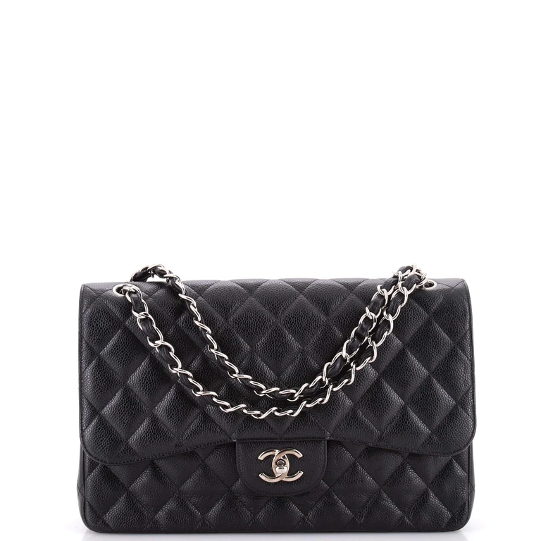 Classic Double Flap Bag Quilted Caviar Jumbo