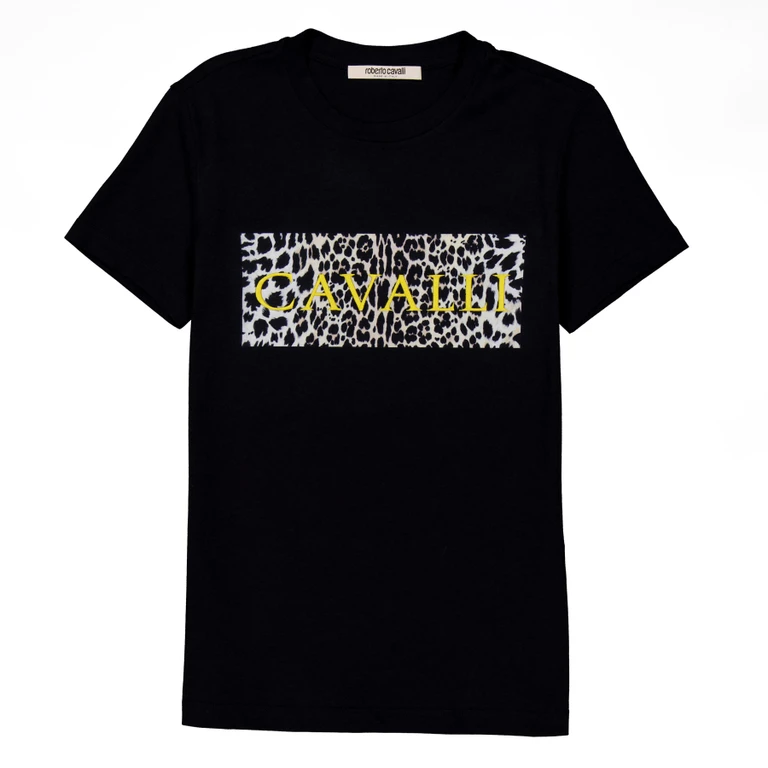 Leopard-Print Logo T-Shirt