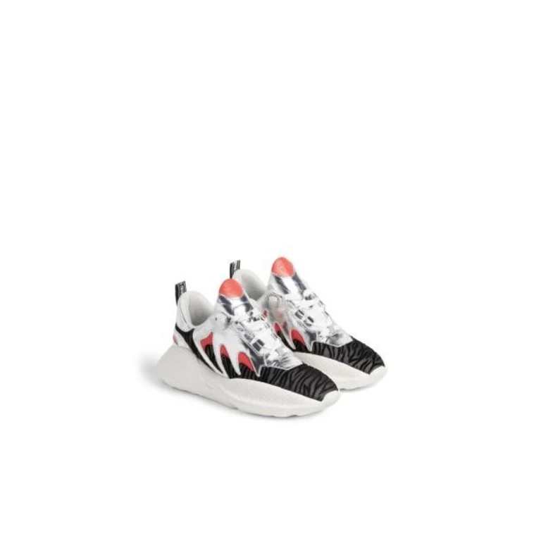 Metallic Wave Print Low-Top Sneakers