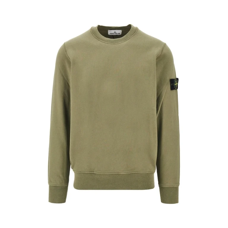 Sweat Stone Island en coton biologique avec badge logo