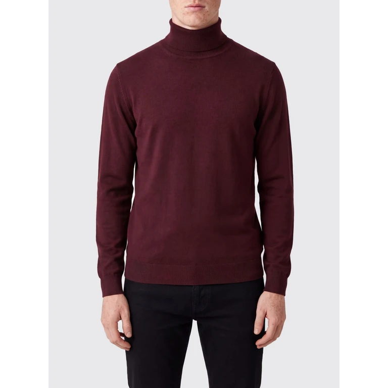 100% Wool Turtleneck Jumper with Ribbed Trims (MILESGSI260126I32291)