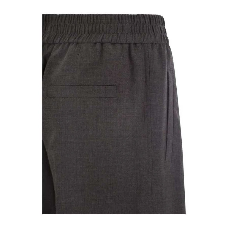 Women's Dark Grey Wool Relaxed Trousers