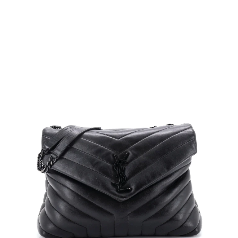 Loulou Shoulder Bag Matelasse Chevron Leather Medium