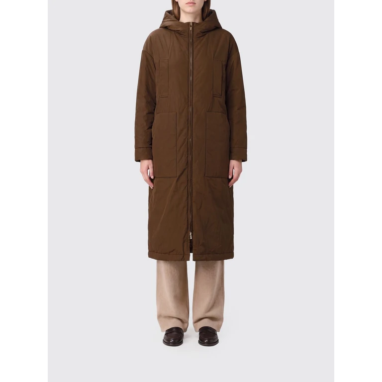Long Relaxed Fit Technical Polyester Parka with Hood (2629496014600015)