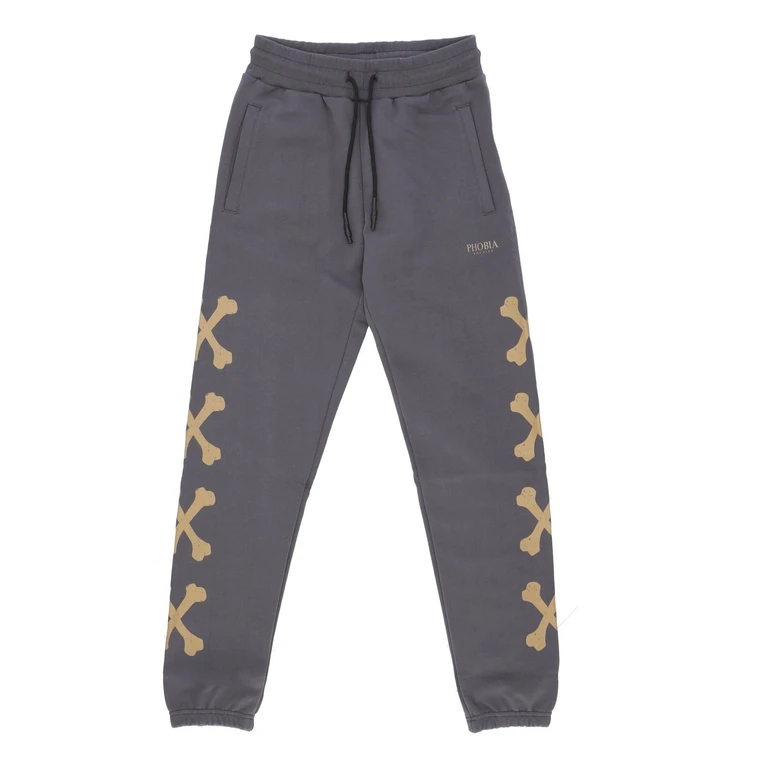 Men's Lightweight Tracksuit Pants Cross Bones Pants Grey/beige