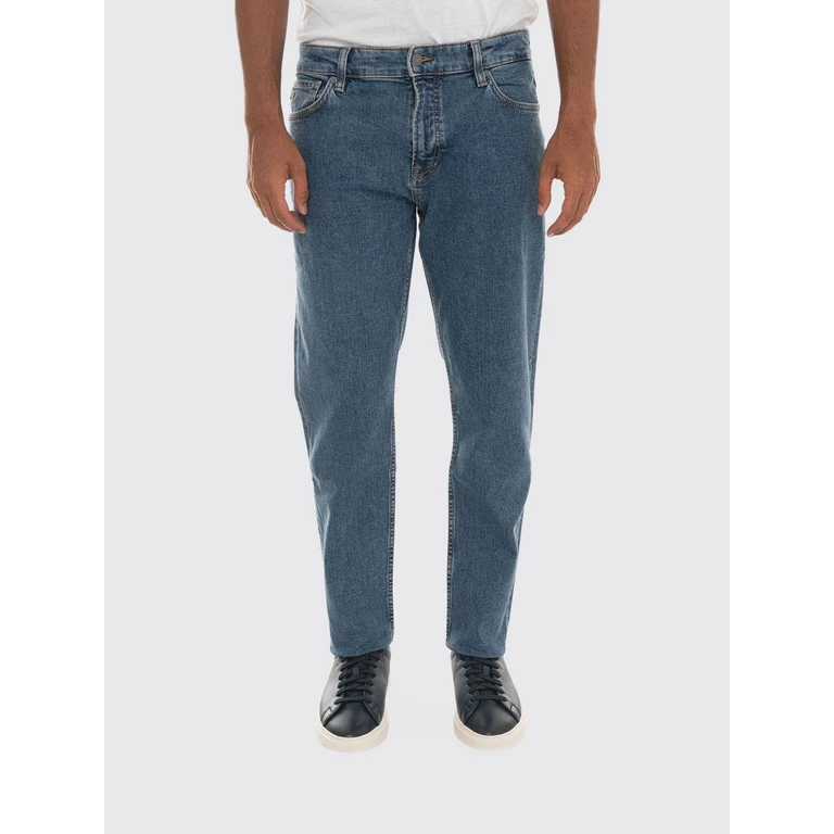 Slim Fit 5-Pocket Cotton Denim Jeans with Mid-Rise Waist (50566053433)