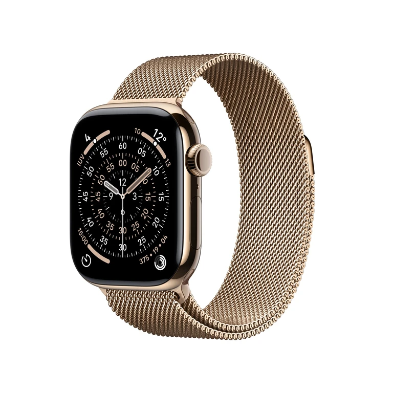 Watch Series 11 GPS + Cellular 42mm Gold Titanium Case with Gold Milanese Loop
