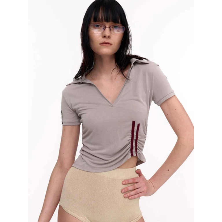 2 ARCHIVES SHIRRING POLO (BEIGE)